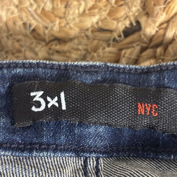 3x1 Midway Skinny Crop Jeans Womens Size 32 Dark Indigo Distressed Hem Denim - Picture 11 of 12